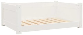 vidaXL Κρεβάτι Σκύλου άσπρο 75,5x55,5x28 εκ. από Μασίφ Ξύλο Πεύκου