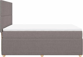 vidaXL Κρεβάτι Boxspring με Στρώμα Taupe 140x190 εκ. Υφασμάτινο