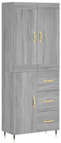 vidaXL Ντουλάπι Γκρι Sonoma 69,5 x 34 x 180 εκ. Επεξεργασμένο Ξύλο