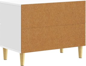 vidaXL Κομοδίνο Λευκό 62 x 34,5 x 48 εκ Επεξεργασμένο Ξύλο