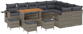 vidaXL Σετ Καναπέ Κήπου 13 pcs Γκρι συνθετικό ρατάν