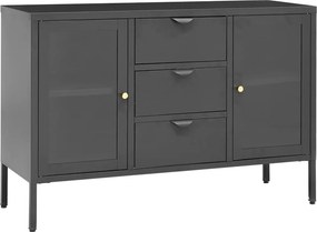 vidaXL Μπουφές Ανθρακί 105 x 35 x 70 εκ. από Ατσάλι και Ψημένο Γυαλί