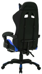 vidaXL Καρέκλα Racing με Φωτισμό RGB LED Μπλε/Μαύρο Συνθετικό Δέρμα