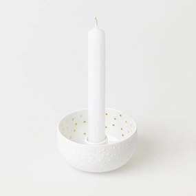 Κηροπήγιο Πορσελάνινο Dots LBTRD0092486 9,4x5cm White Raeder