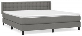 ΚΡΕΒΑΤΙ BOXSPRING ΜΕ ΣΤΡΩΜΑ ΣΚΟΥΡΟ ΓΚΡΙ 180X200 ΕΚ ΥΦΑΣΜΑΤΙΝ 3130050