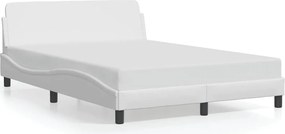 vidaXL Πλαίσιο Κρεβατιού Dover Λευκό 137x190 εκ. Συνθετικό Δέρμα