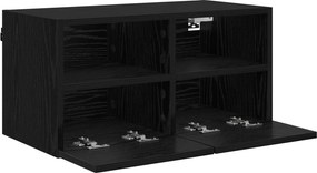 vidaXL Βάσεις τηλεόρασης 2 pcs Μαύρη Οξυά Επεξεργασμένο Ξύλο