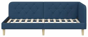 vidaXL Κρεβάτι Γωνίας Μπλε 100 x 200 cm ύφασμα
