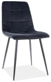 Επενδυμένη καρέκλα MIla 45x41x86 μαύρος μεταλλικός σκελετός/μαύρο βελούδο bluvel 19 DIOMMI MILAVCC