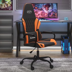 Καρέκλα Gaming Μασάζ Μαύρο/πορτοκαλί από Συνθετικό Δέρμα