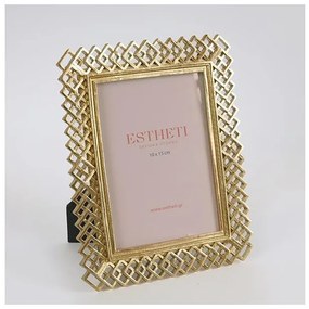 Κορνίζα (10x15) Πολυρεσίν Πλέγμα Χρυσό 16.7x1.3x21.8cm 756-12070 Estheti-756-12070-Χρυσό 756-12070