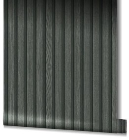 Noordwand Ταπετσαρία Botanica Wooden Slats Μαύρη και Γκρι