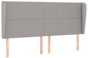 Κεφαλάρι με Πτερύγια Ανοιχτό Γκρι 183x23x118/128 εκ. Υφασμάτινο 3117830