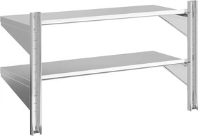 vidaXL Ράφι Τοίχου 2 Επιπ. Ασημί 100x40x60 εκ. Ανοξείδωτο Ατσάλι