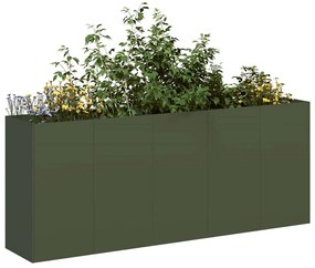 Ζαρντινιέρα Λαδί 200x40x80 εκ. από Χάλυβα Ψυχρής Έλασης