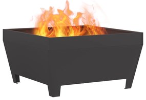 vidaXL Τζάκι Τετράγωνο Μαύρο 80x80x43 εκ. Ατσάλι