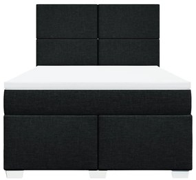 vidaXL Κρεβάτι Boxspring με Στρώμα Μαύρο 140x200 εκ. Υφασμάτινο