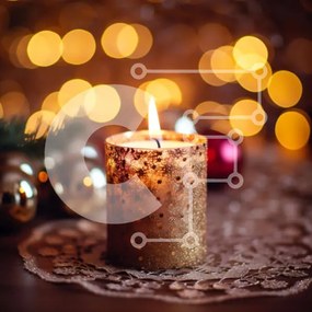 Intra Συλλεκτικό Ξύλινο Παζλ Plywood 4mm - Άνετο Χριστουγεννιάτικο κερί και διακοσμητικά Σε Ξύλινο Κουτί - Διαστάσεις: 10x10 cm – 25 κομμάτια