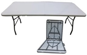 Τραπέζι Πτυσσόμενο BLOW Μέταλλο/PP Γκρι/Άσπρο 180x74x74cm