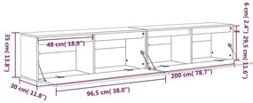 Ντουλάπια Τοίχου 2 τεμ. 100 x 30 x 35 εκ. από Μασίφ Ξύλο Πεύκου - Καφέ