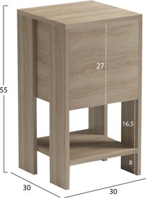 ΚΟΜΟΔΙΝΟ ARGUS HM18378.01 ΜΕΛΑΜΙΝΗ SONAMA 30x30x55Υεκ.