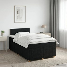 vidaXL Κρεβάτι box spring με στρώμα Μαύρο 120 x 190 cm Ύφασμα