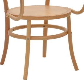 Πολυθρόνα Verfie pakoworld φυσικό ξύλο οξιάς 55x50x83εκ