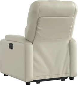 vidaXL Πολυθρόνα Ανακλινόμενη με Ανύψωση Κρεμ από Συνθετικό Δέρμα