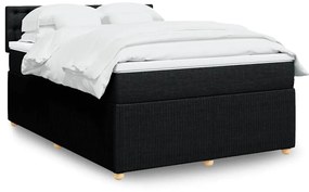 vidaXL Κρεβάτι Boxspring με Στρώμα Μαύρο 160x200 εκ. Υφασμάτινο