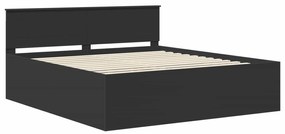 vidaXL Σκελετός Κρεβατιού Μαύρο 200 x 200 cm Επεξεργασμένο ξύλο