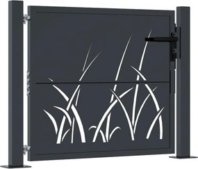 vidaXL Πόρτα Κήπου Ανθρακί 100x100 εκ. Σχέδιο Χαλυβδόφυλλου