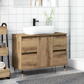 vidaXL Ντουλάπι μπάνιου Δρυς τεχνίτης 80x33x60 cm Κατασκευασμένο ξύλο