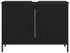 vidaXL Νιπτήρας Μπάνιου Μαύρο Δρυς 80x30x60 εκ Επεξεργασμένο Ξύλο