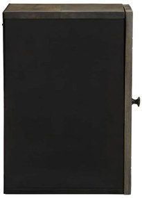 Ντουλάπι Μπάνιου Επιτοίχιο 38x33x48 εκ. από Μασίφ Ξύλο Μάνγκο - Μαύρο