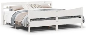 vidaXL Πλαίσιο Κρεβατιού με Κεφαλάρι Λευκό 200x200 εκ. από Μασίφ Πεύκο