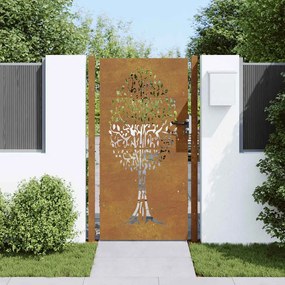 vidaXL Πύλη Κήπου 105 x 205 εκ. Σχέδιο Δέντρου από Ατσάλι Corten