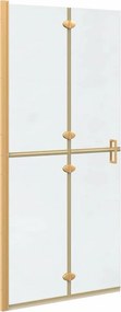 vidaXL Τοίχος Walk-In Ντους Χρυσό 90 x 6.5 x 190 εκ.