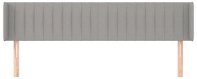 vidaXL Κεφαλάρι με Πτερύγια Ανοιχτό Γκρι 203x16x78/88 εκ. Υφασμάτινο