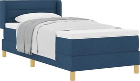 vidaXL Κρεβάτι με ελατήρια με στρώμα Μπλε 190 x 90 cm ύφασμα