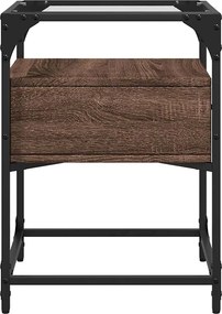 vidaXL Κομοδίνα 2 τεμ. Καφέ Δρυς 40x40x55 εκ. από Επεξεργ. Ξύλο