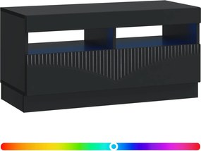 vidaXL Ντουλάπα LED Τηλεόρασης Μαύρο Επεξεργασμένο Ξύλο