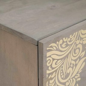 vidaXL Πλαϊνό γραφείο με συρτάρι Γκρι και Χρυσό 40 x 33.5 x 75 εκ
