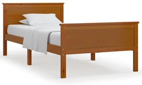 vidaXL Πλαίσιο Κρεβατιού Καφέ Μελί 100 x 200 εκ. από Μασίφ Ξύλο Πεύκου