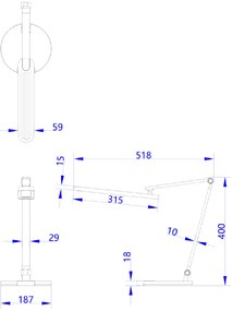 ΦΩΤΙΣΤΙΚΟ ΓΡΑΦΕΙΟΥ LED BLAIN PRO HM4454.02 ΜΑΥΡΗ ΒΑΣΗ ABS-ΓΚΡΙ ΑΛΟΥΜΙΝΙΟ 51,8x40Υεκ.