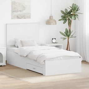 vidaXL Σκελετός Κρεβατιού Λευκό 90 x 190 cm Επεξεργασμένο ξύλο