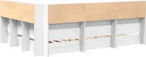 vidaXL Κρεβάτι Βιβλιοθήκης Λευκό 140 x 200 cm Επεξεργασμένο Ξύλο