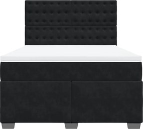 vidaXL Κρεβάτι Boxspring με Στρώμα Μαύρο 160x200 εκ. Βελούδινο