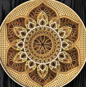 Intra απο ξύλο plywood 3mm-4mm πάχος – 3D Mandala Ξύλινη Τέχνη τοίχου 10x10 cm INTRAVECTRY-MY543116