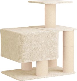 vidaXL Δέντρο γάτας με στύλους ξύρας Κρεμ 96 cm