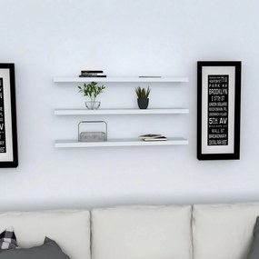 WALL SHELVES CASSIUS  MELAMINE IN WHITE 60x14,5 cm.